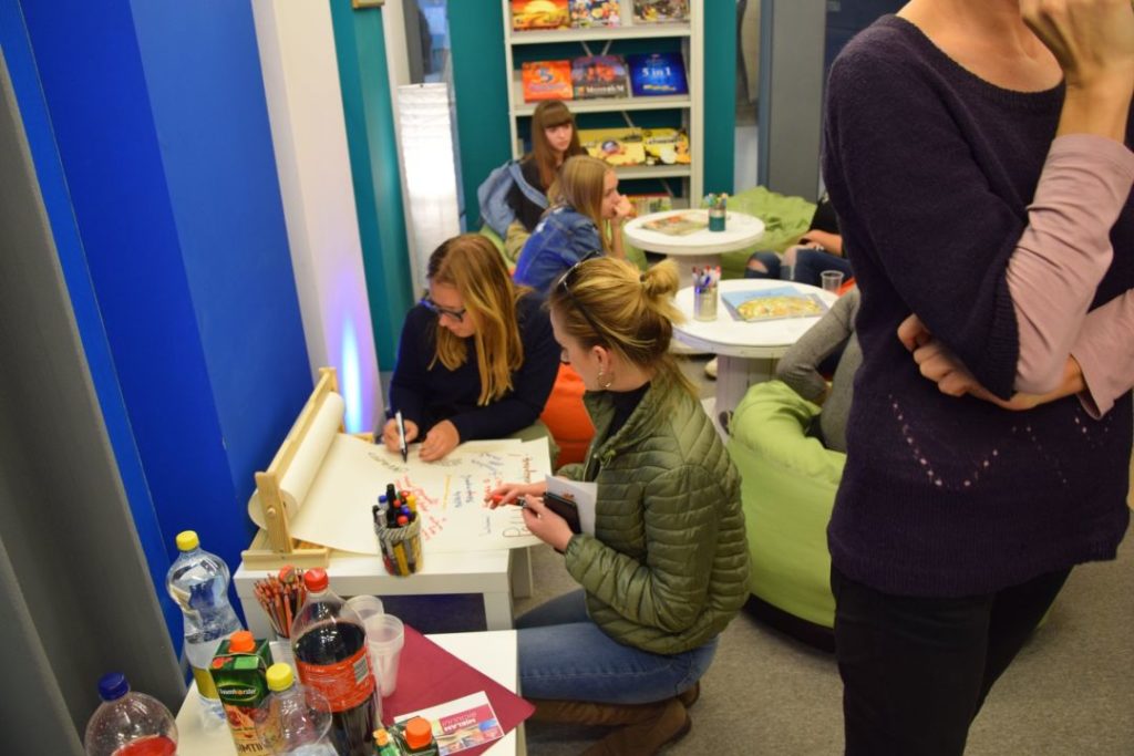 Visitors trying out new activities at the Upen Youth Space