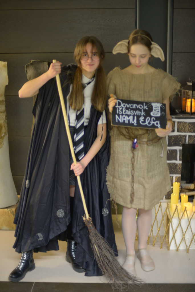 Two girls in costumes