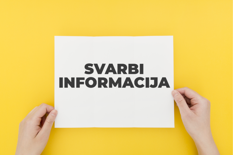 užrašas svarbi informacija