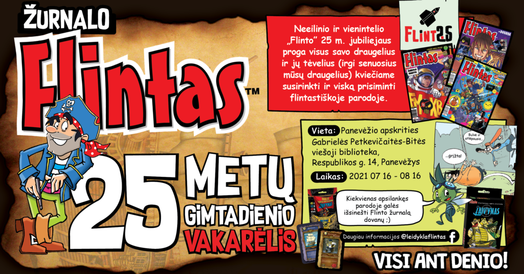 Žurnalo „Flintas“ paroda bibliotekoje Panevėžio apskrities Gabrielės