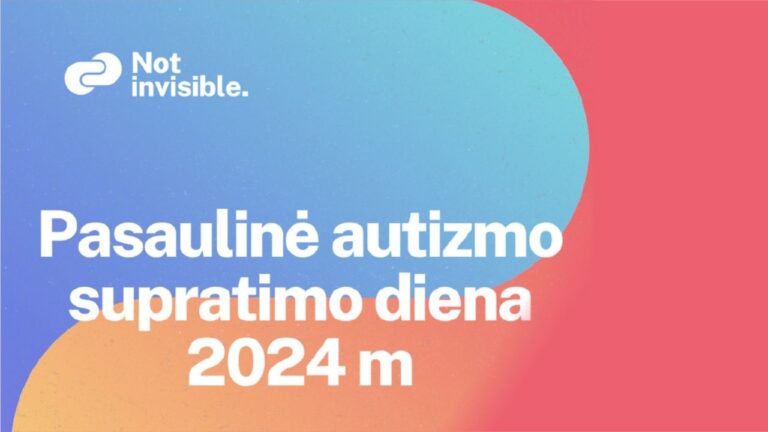 Užrašas Pasaulinė autizmo supratimo diena 2024 m.