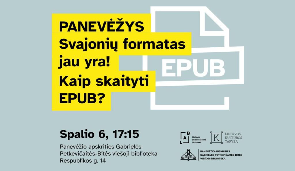 Mokymai, kaip skaityti inovatyvų skaitmeninių knygų formatą EPUB