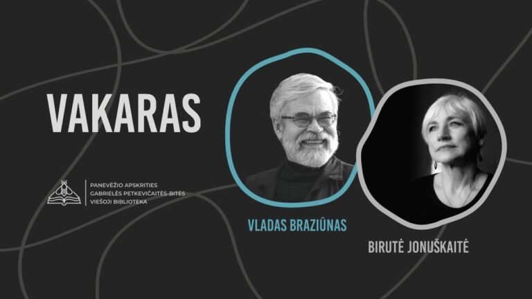 Poetų Vlado Braziūno ir Birutės Jonuškaitės portretai juodame fone