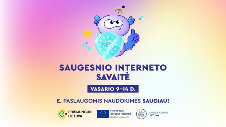 Saugesnio interneto savaitės simbolis, pavadinimas, rengėjų logotipai