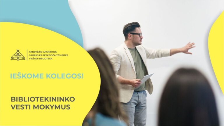 Ieškome Skaitytojų aptarnavimo skyriaus vyresniojo bibliotekininko mokymams