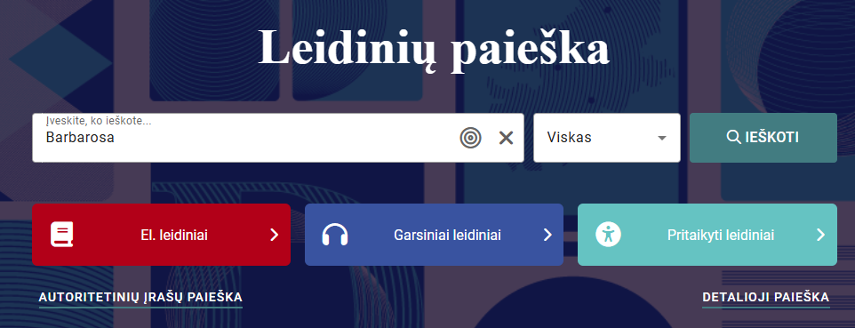 leidinių paieška Ibibliotekoje
